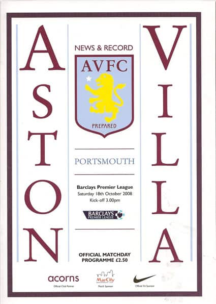 Aston Villa FC v Portsmouth FC